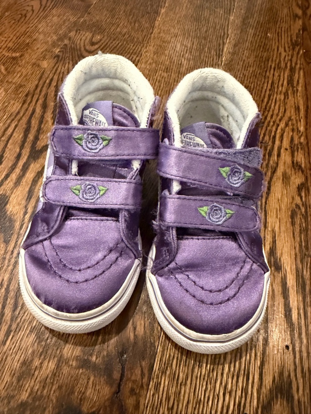Vans Kids Purple Floral Velcro Sneakers